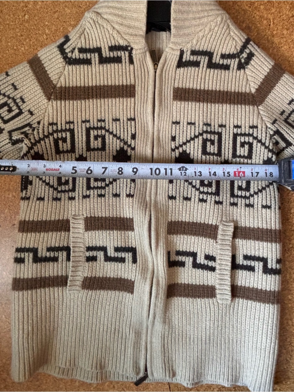 Pendleton Westerly cowl yneck Zip-Up Knit wool Sweater. Big Lebowski sweater. - Picture 9 of 14